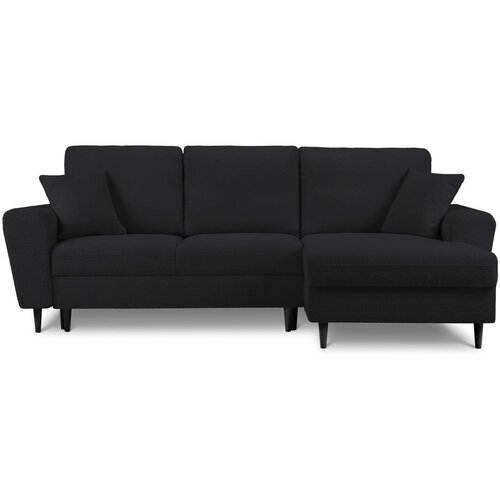 Cosmopolitan Design Crna sklopiva/s prostorom za odlaganje kutna garnitura od boucl&amp;eacute; tkanine (s desnim kutom/s ležaljkom) Kyoto &amp;ndash; Slike
