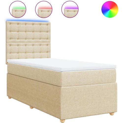 Maison Chic Box spring postelja - Vzmetna postelja z vzmetnico krem 80x200 cm blago SL4732, (21887843) Cene