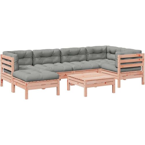  7-dijelni set vrtnih sofa s jastucima masivno drvo duglazije Slike