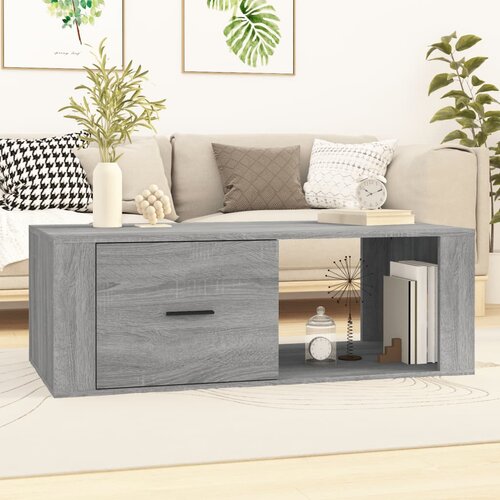 vidaXL Klubska mizica siva sonoma 100x50,5x35 cm inženirski les Cene