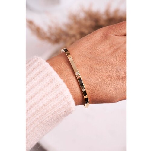Kesi Steel Bracelet with Cubic Zirconia Gold Lauren Slike