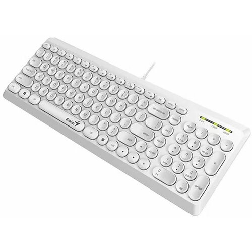 Genius tastatura slimstar Q200, žičana, retro, usb, bela Slike