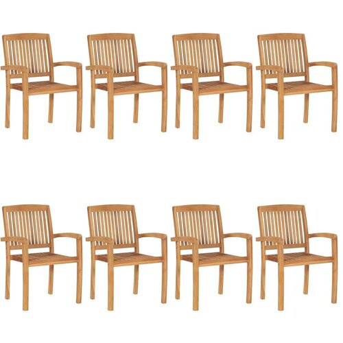  Složive vrtne stolice 8 kom od masivne tikovine Slike