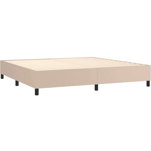  Krevet box spring s madracem cappuccino 200x200cm umjetna koža Slike