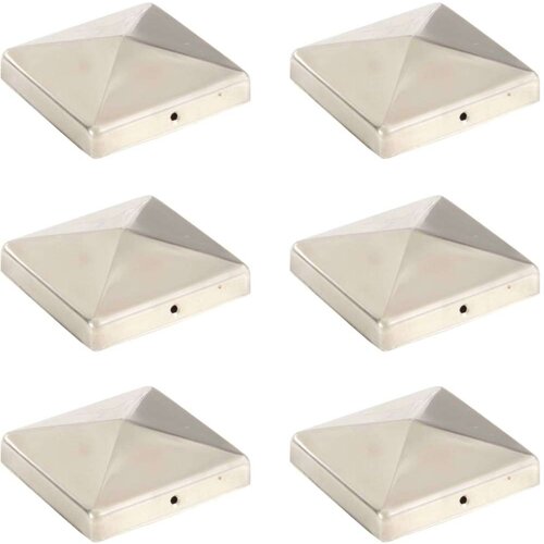 VidaXL piramidalni poklopci za stupove ograde 6 kom čelični 101x101 mm Slike
