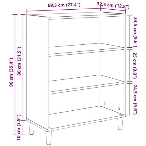 VidaXL Kreveta Crni hrast 69 5 x 32 5 x 90 cm Konstruirano drvo Slike