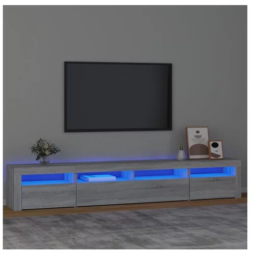  TV omarica z LED lučkami siva sonoma 240x35x40 cm