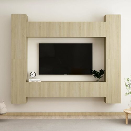 The Living Store Komplet TV omaric 8-delni sonoma hrast inženirski les - TV Omarica, (21374695) Cene