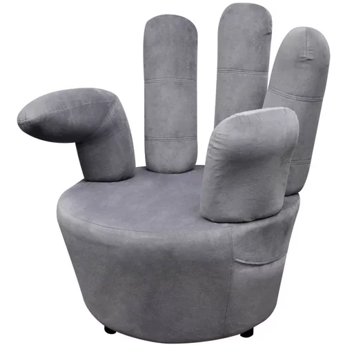  Stolica u obliku ruke baršunasta siva