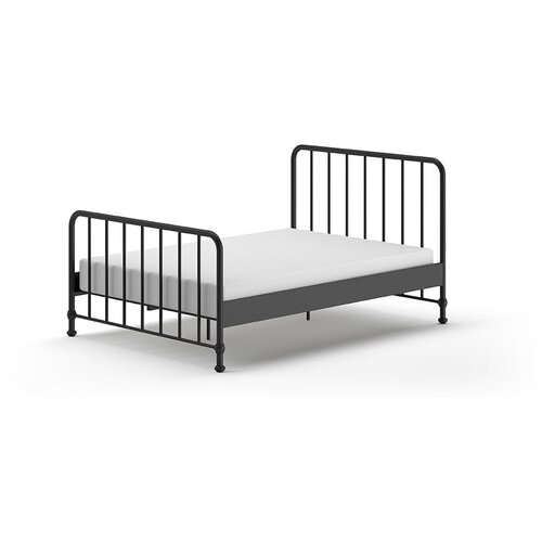 Vipack Crni metalni krevet s podnicom 140x200 cm BRONXX – Cijene