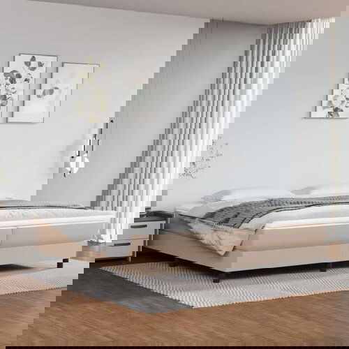 vidaXL Okvir kreveta s oprugama boja cappuccina 200x200cm umjetna koža Cijene