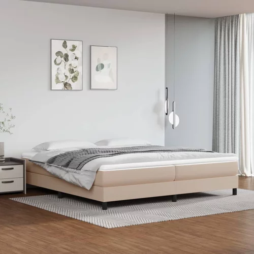 vidaXL Okvir kreveta s oprugama boja cappuccina 200x200cm umjetna koža