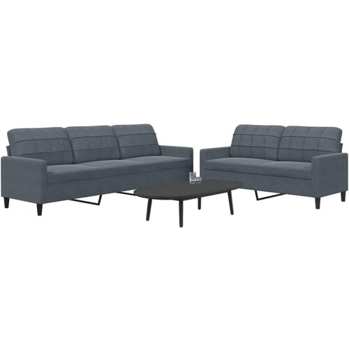 vidaXL 2-dijelni set sofa s jastucima tamnosivi baršunasti Cene