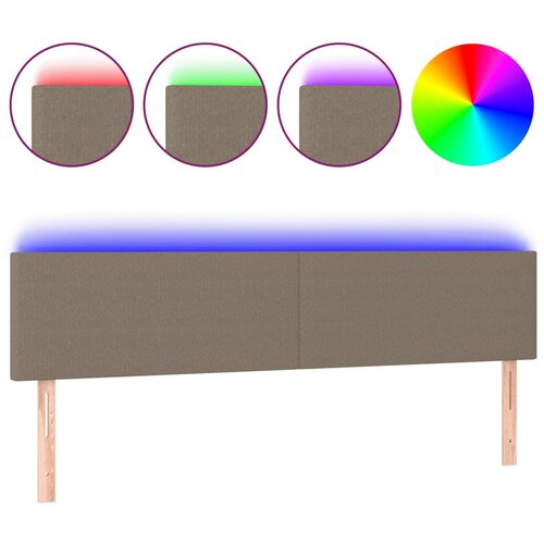  LED uzglavlje smeđesivo 200x5x78/88 cm od tkanine Slike