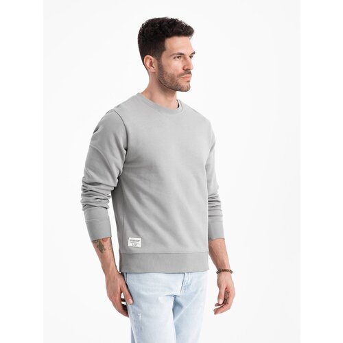 Ombre BASIC men&amp;#039;s sweatshirt with round neckline - grey Slike