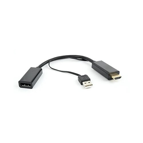  HDMI adapter GEMBIRD DSC-HDMI-DP HDMI to DisplayPort converter, black, USB powerd Cene