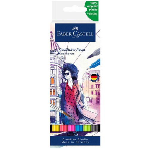 Faber-Castell Marker Duo Aqua, 6 kosov Cene