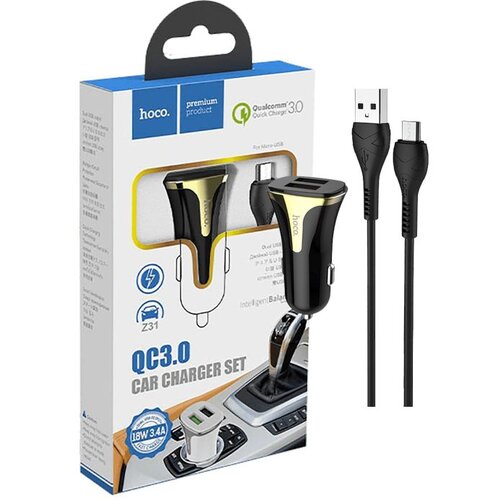hoco. Auto punjač sa microUSB kabelom, QC, 2 x... Cijene