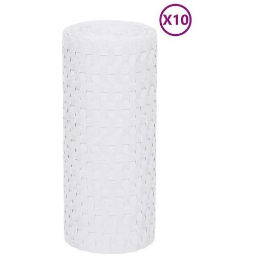 vidaXL Balkonski zasloni 10 kom bijeli 255 x 19 cm od poliratana Cene