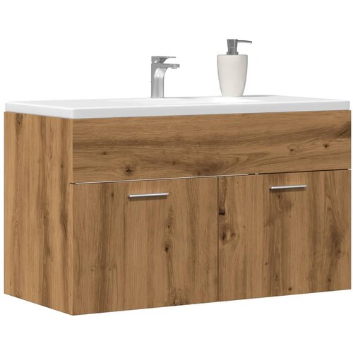 vidaXL Omarica za umivalnik artisan hrast 100x38,5x45 cm inž. les Cene