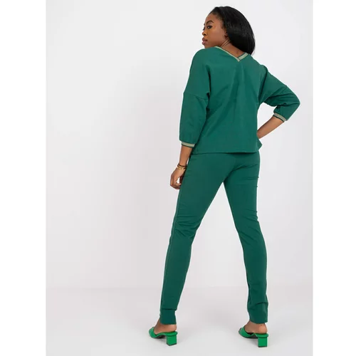 Fashion Hunters Dark green casual set with long sleeves