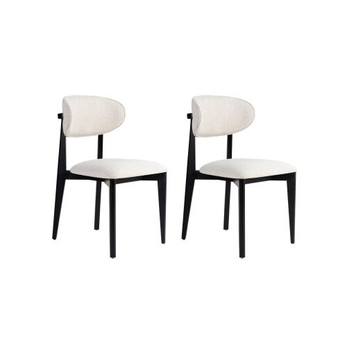 Hanah home stolica lionte - white, black whiteblack chair set (2 pieces) Cene