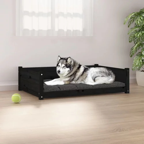 vidaXL krevet za pse crni 105,5x75,5x28 cm od masivne borovine