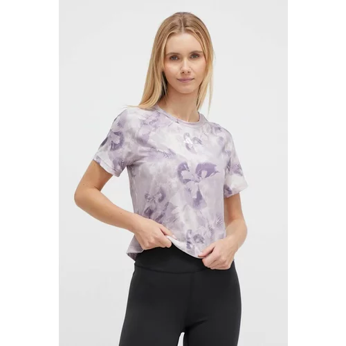 Adidas Kratka majica za vadbo Flower vijolična barva