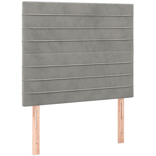 Maison Chic Posteljno vzglavje - Vzglavna omarica 2 kosa svetlo sivo 90x5x78/88 cm žamet, (22077837) Slike