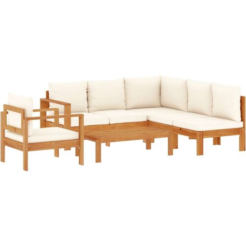 VidaXL 5-dijelna set vrtnih sofa od masivnog drva bagrema s jastucima Slike