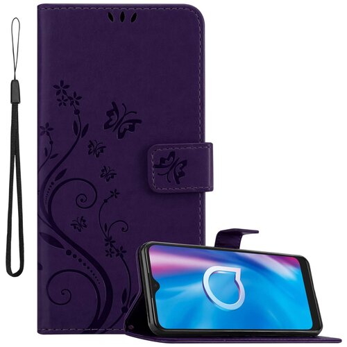 Cadorabo Alcatel 1S 2020 in klasična temno modra - ovitek v cvetličnem dizajnu z magnetnim zapiranjem, stoječo funkcijo in režami za kartice, (20860477) Cene