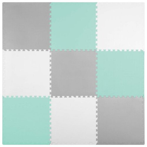 Ricokids pjenasta podloga za slagalice 180x180cm 9 kom sivo-tirkizna Slike