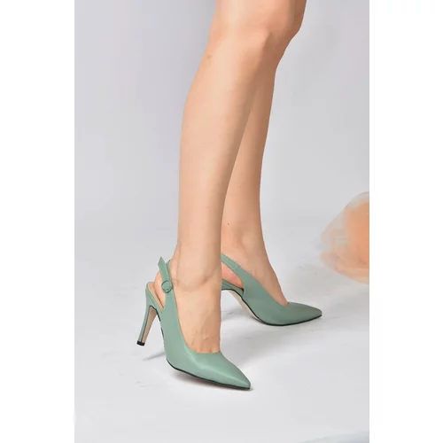 Fox Shoes Women's Green Pointed Toe Women's Heeled Shoes