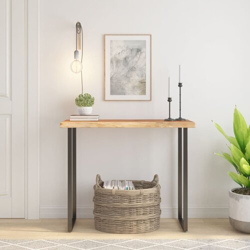 VidaXL Stolna ploča 100x40x2,5 cm pravokutna bagremovo drvo živi rub Slike