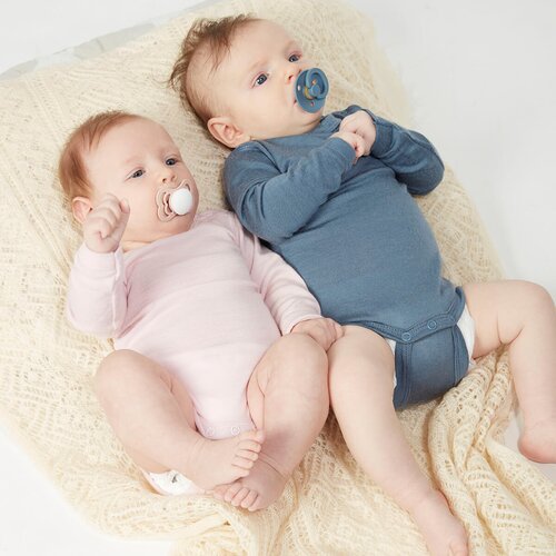 Bibs Supreme Natural Rubber Size 1: 0+ months duda Ivory / Sage 2 kos Slike