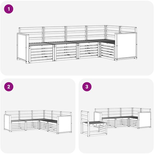  Sekcijska garnitura 4 pcs Prirodna Čvrsto drvo akacije Slike