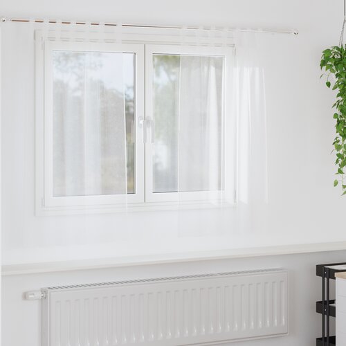 vidaXL Zavese z zavesami 2 pcs Bela 140 x 140 cm Poliester Cene