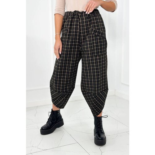 Kesi Plaid trousers black Slike