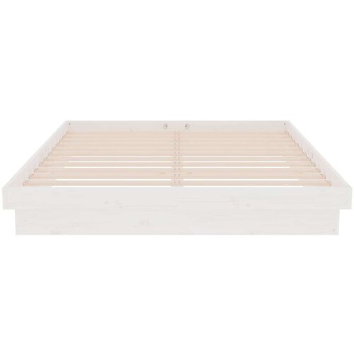  Okvir za krevet od masivnog drva bijeli 140 x 200 cm - Bijela 140 x 200 cm Slike