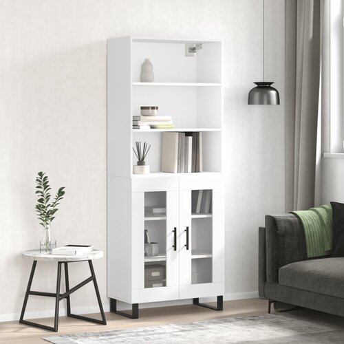  Visoka komoda bijela 69,5x34x180 cm konstruirano drvo Cijene