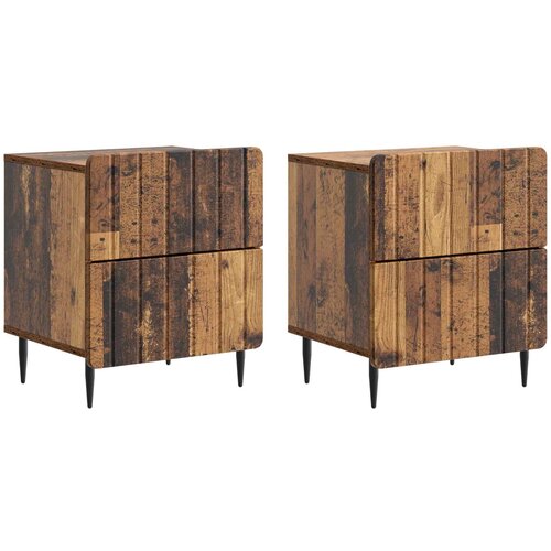  Noćni ormar s ladicama 2 pcs Staro drvo 43 x 34,5 x 49,5 cm Cene
