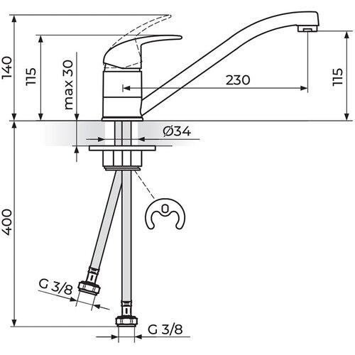 Rosan baterija za sudoperu PERLA JP381001 ROS129 Slike
