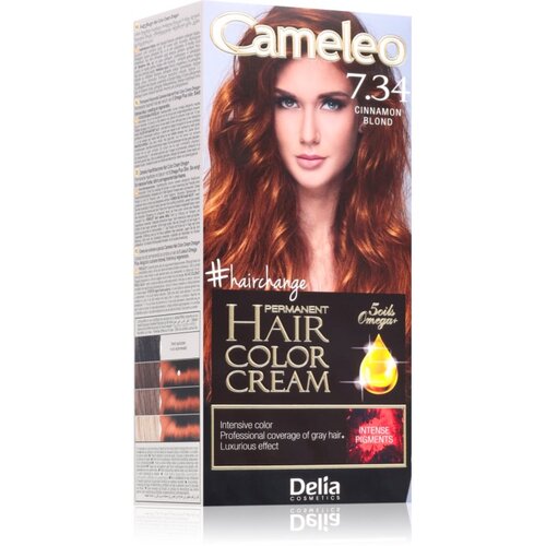 Delia Cosmetics Cameleo Omega permanentna barva za lase odtenek 7.34 Cinnamon Blond 1 kos Cene