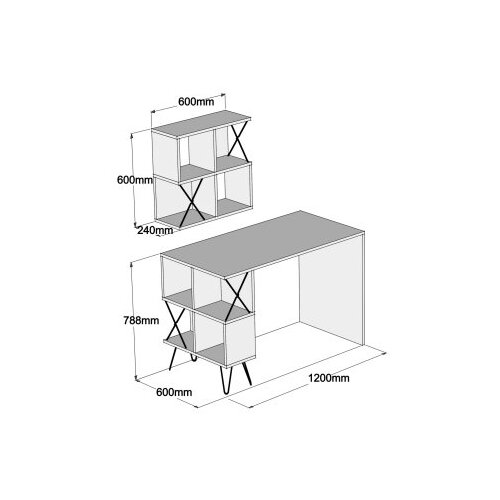 Hanah home Radni sto, 120x78,8x60 cm, Orah Cene