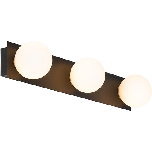 QAZQA Moderna stenska svetilka črna 48 cm IP44 3-svetlobna - Cederic Cene