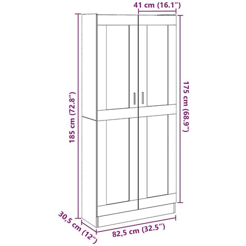 VidaXL Visoka ploča staro drvo 82,5x30,5x185 cm konstruirano drvo Slike
