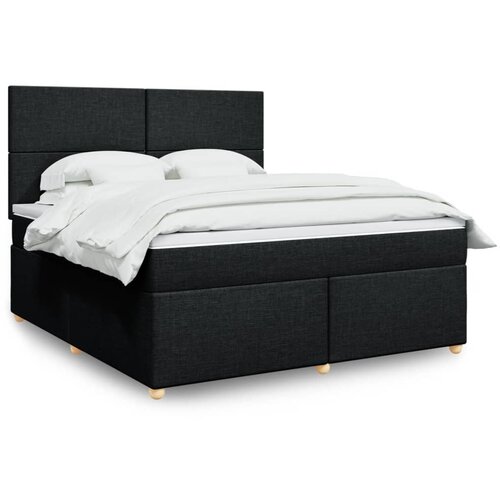 vidaXL Box spring postelja z vzmetnico črna 180x200 cm blago Cene