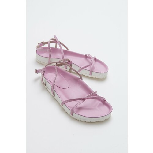 LuviShoes Muse Women's Pink Sandals From Genuine Leather Cene