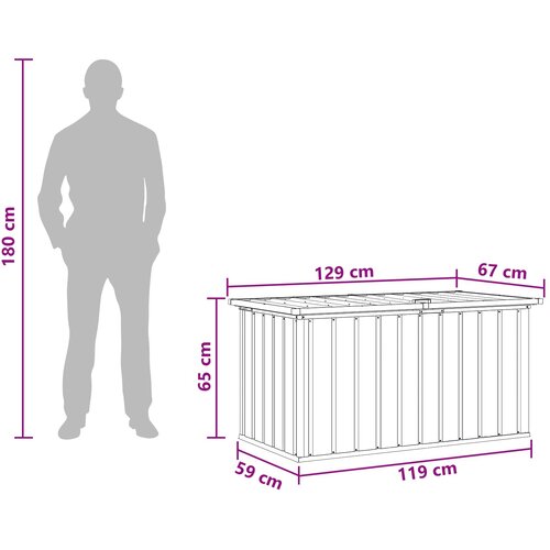  Vanjska kutija za spremanje boja drva 129 x 67 x 65 cm Slike