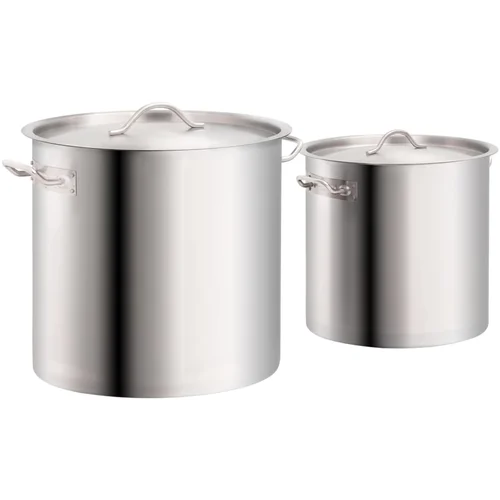 vidaXL Lonci za juho 2 kosa 50/25 L nerjaveče jeklo